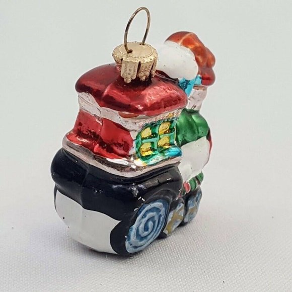 Christmas Tree Ornament Mini Train European Blown Glass Railroad Locomotive - Picture 6 of 9